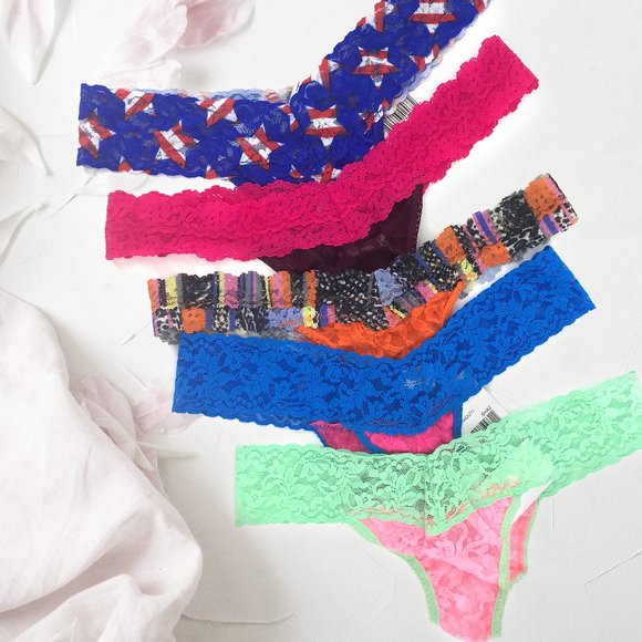 NEW🌸HANKY PANKY Scallop Low-Rise Thong 5-pk OS